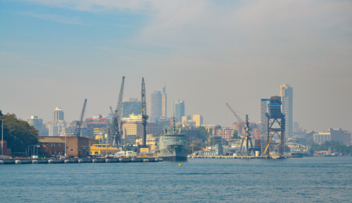Sydney Harbour Navy docks - Australian Stock Image