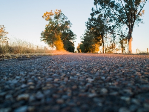 Take off view from drone at ground level - Australian Stock Image
