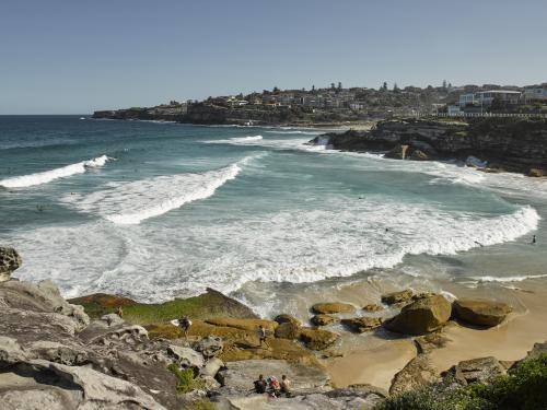 Tamarama Beach from Bondi to Bronte walk - Australian Stock Image