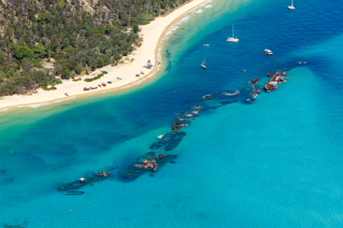 Tangalooma Wrecks - Australian Stock Image