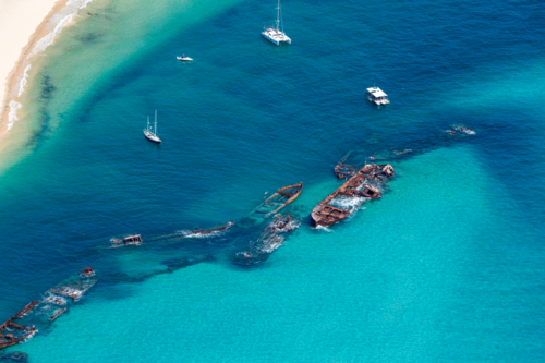 Tangalooma Wrecks - Australian Stock Image