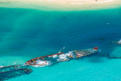 Tangalooma Wrecks - Australian Stock Image