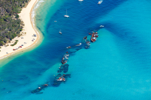 Tangalooma Wrecks - Australian Stock Image