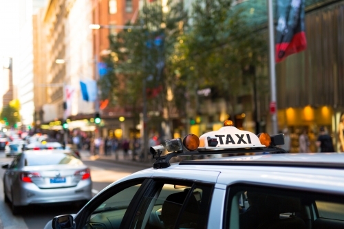 taxi sign in central sydney