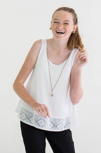 Teenage girl laughing - Australian Stock Image