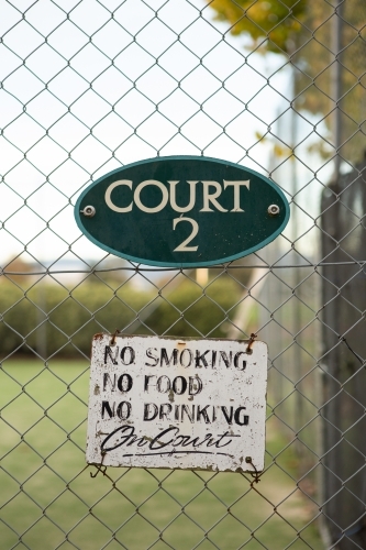 Tennis Court Vintage Sign