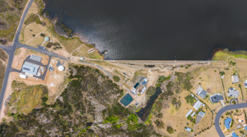 Tenterfield reservoir dam in northern New South Wales - Australian Stock Image