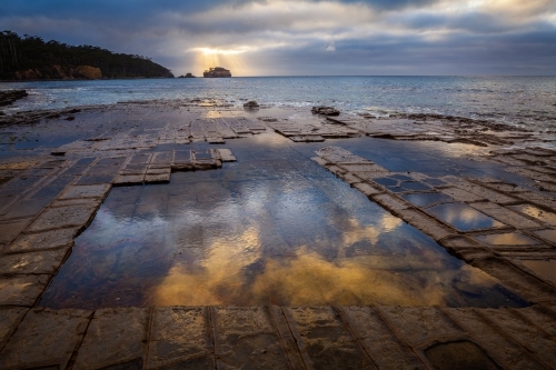 Tessellated Pavement - Forestier Peninsula - Tasmania - Australian Stock Image