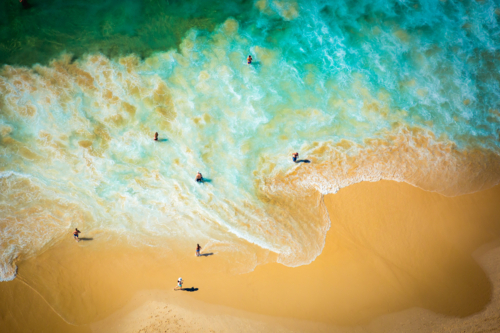 Textural whitewater at Bondi Beach. - Australian Stock Image