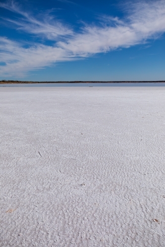 textured surface of dry salt lake - Australian Stock Image