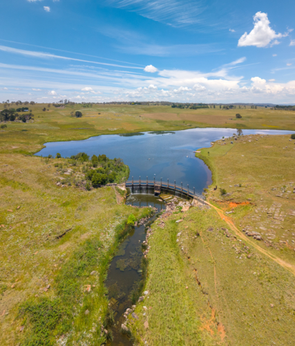 The Beardy Waters Reservoir that supplies water to Glen Innes from the air. - Australian Stock Image