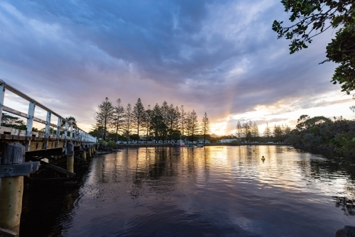 The Brunswick River Bridge at sunset - Australian Stock Image