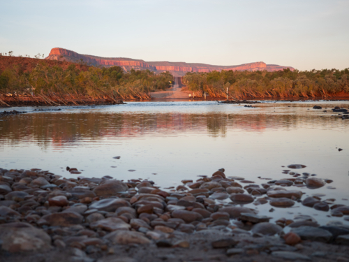 The Cockburn Ranges and the Pentecost River at sunset - Australian Stock Image