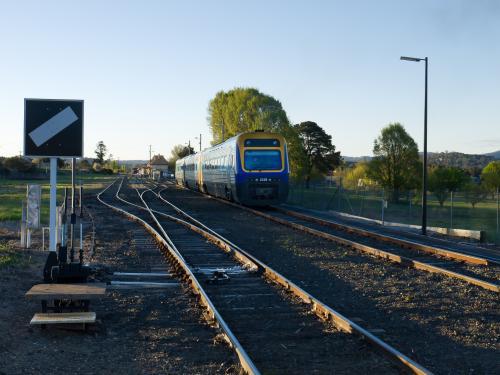 The Explorer Train departing Armidale Railway Station - Australian Stock Image