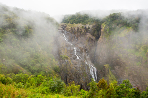 The famous Barron Falls seen from the Kurunda Railway in Queensland, Australia - Australian Stock Image