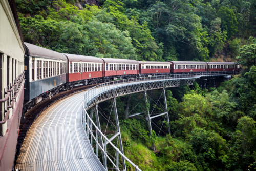 The famous Kuranda Scenic Railway near Cairns, Queensland, Australia - Australian Stock Image