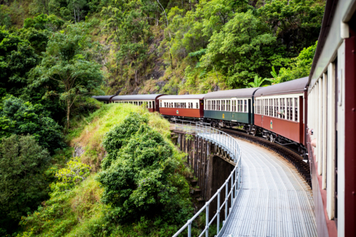 The famous Kuranda Scenic Railway near Cairns, Queensland, Australia - Australian Stock Image