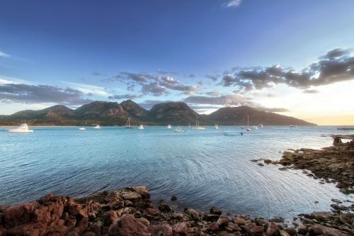 The Hazards, Coles Bay, East Coast of Tasmania - Australian Stock Image