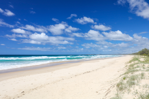 The idyllic Dreamtime Beach near Fingal Head in New South Wales, Australia - Australian Stock Image