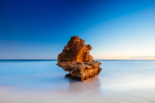 The idyllic Number Sixteen Beach at sunset in Rye, Victoria, Australia - Australian Stock Image