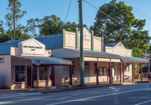 The Main Street of Uki, outside Murwillumbah, New South Wales - Australian Stock Image