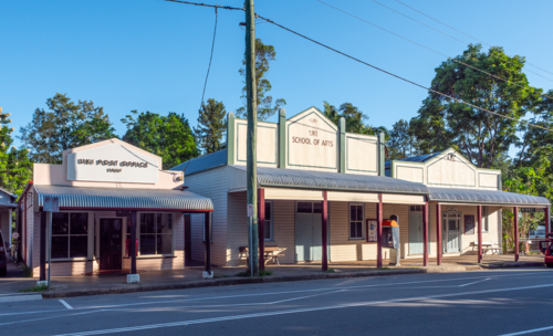 The Main Street of Uki, outside Murwillumbah, New South Wales - Australian Stock Image