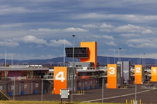 The Mount Panorama racing circuit at Bathurst NSW - Australian Stock Image