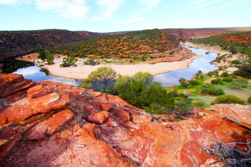 The Murchison River and sandstone gorges.