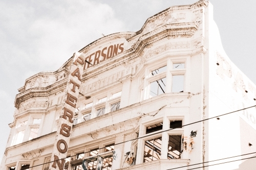 The nearly demolished heritage iconic Patersons building in Collingwood, - Australian Stock Image