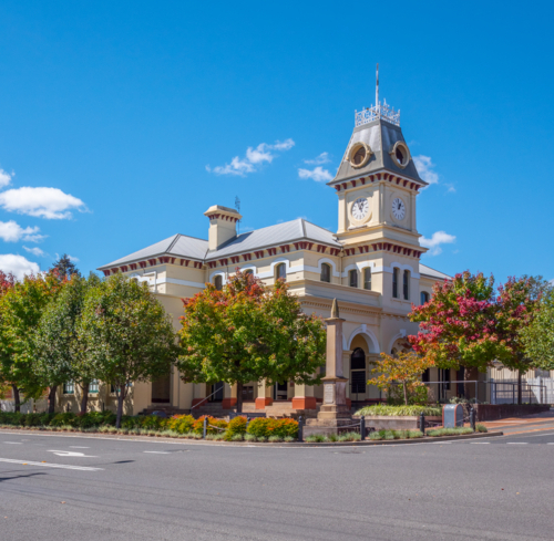 The old Tenterfield Post Office in Autumn - Australian Stock Image