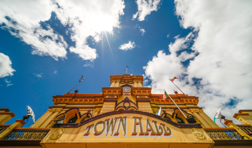 The Old Town Hall in Glen Innes - Australian Stock Image