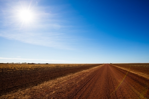 The outback Ranken Road which cuts through Alexandria Station in the Northern Territory - Australian Stock Image