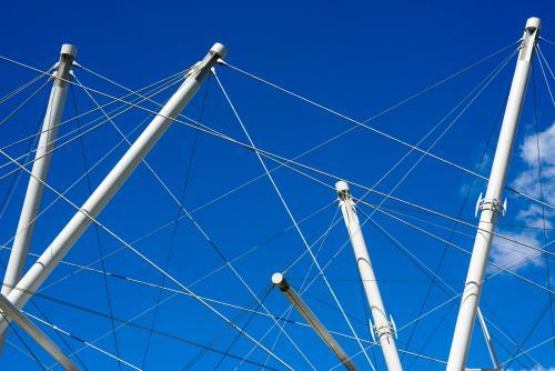 The pedestrian Kurilpa Bridge Brisbane utilises a unique tensegrity superstructure - Australian Stock Image