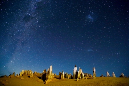 The Pinnacles, Western Australia at night