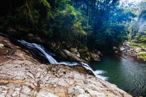 The popular Cougal Cascades Walk in Currumbin near the Gold Coast in Queensland, Australia - Australian Stock Image