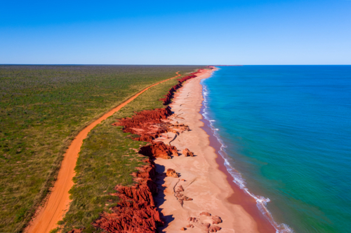 The road from James Price Point to Broome - Australian Stock Image