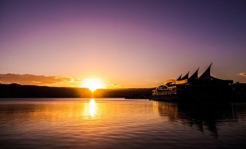 The Sails Waterfront at Gosford during Sunset - Australian Stock Image