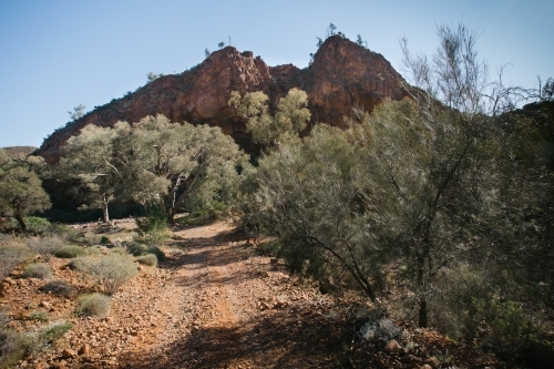 The shape of the map of Australia in the landscape of Arkaroola - Australian Stock Image