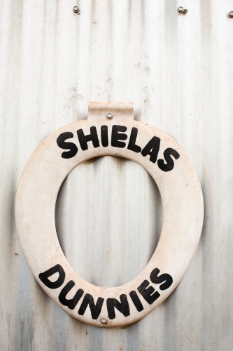 The shielas dunnies. Toilet lids for toilet signs.