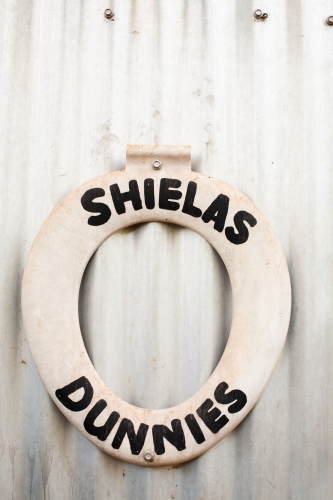 The shielas dunnies. Toilet lids for toilet signs. - Australian Stock Image