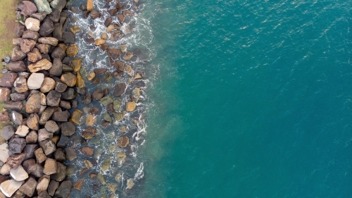 The Spit Waterway, rocks and sea - Australian Stock Image