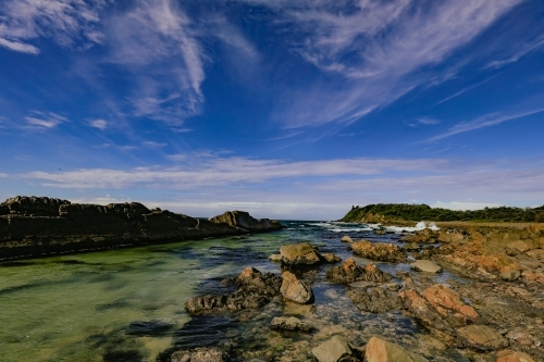 The Tanks natural rock pool at Forster, NSW Australia - Australian Stock Image