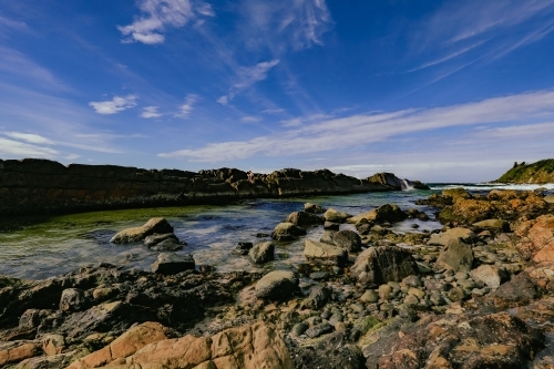 The Tanks tourist attraction natural rock pool at Forster, NSW Australia - Australian Stock Image