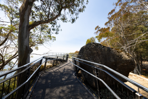 The view around Echo Point at Mt Buffalo on a summer's afternoon in the Victorian Alps, Australia - Australian Stock Image