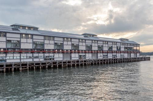 The Wharf, Sydney Harbour in the evening - Australian Stock Image