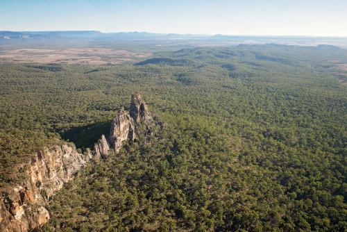Three Sisters at Moolayember National Park - Australian Stock Image