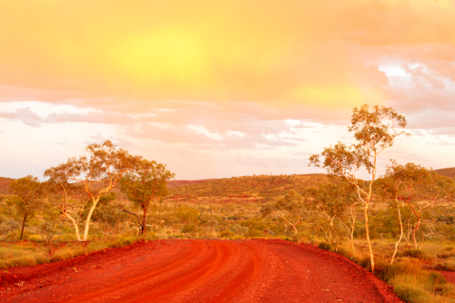 Thunderstorm Sunset Pilbara Western Australia - Australian Stock Image