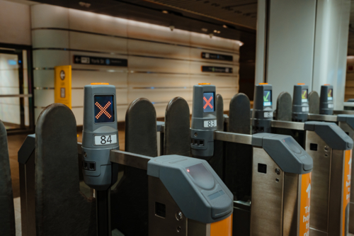 Ticket gates at Wynyard Station - Australian Stock Image