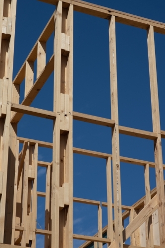 Timber frame of house construction