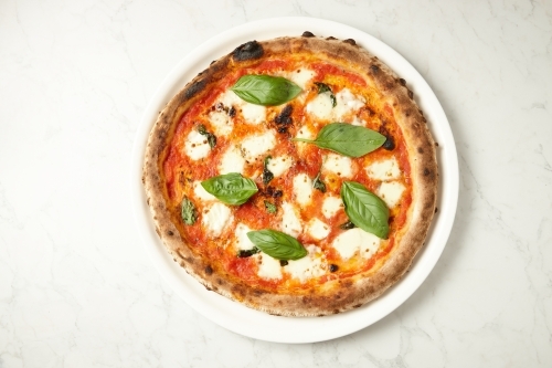 Top shot of new york style pizza - Australian Stock Image